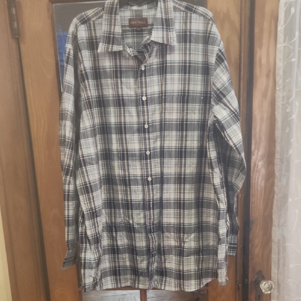 Plaid Lined Button Down Dress Shirt From Oak Hill